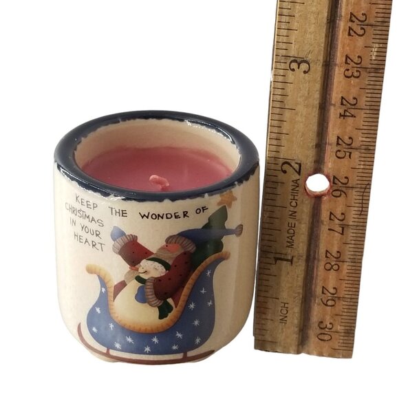 Votives Snowman Family Friends Candle Crocks AND Candles Merry Christmas Set - Picture 9 of 11